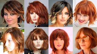 Trending shaggy lob with bangs shoulder length Haircuts For Ladies 2024 [upl. by Heida]