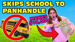 Girl Skips School And Makes 10000 Panhandling Original [upl. by Anitsyrc]