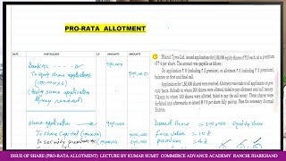 ISSUE OF SHARESPRORATA ALLOTMENTBCOM SEM 4 CORPORATE ACCOUNTING [upl. by Kinnie]