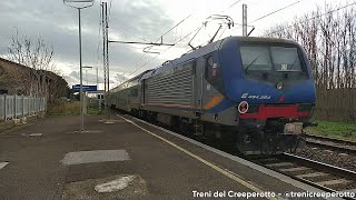 Treno Regionale Veloce 4133 con E464584 VivAlto in transito a Castagneto Carducci 13122023 [upl. by Lanos]