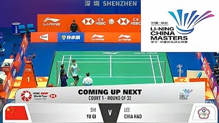 shi yu qi chn vs chia hao lee tpe  Li  ning china masters 2024 [upl. by Jillana]