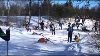 Cross Country Ski Competition Fail  Skiing Race Carnage On Tricky Turn Pile Up [upl. by Sinned]