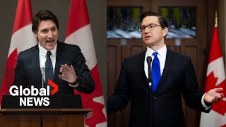 Trudeau Polievre outline differing visions for Canada as Parliament set to return [upl. by Gypsy]