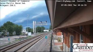 Storms moving by Carroll IA Webcam on July 5 2022 SteelHighway [upl. by Aehtla878]