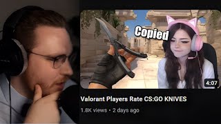 ohnePixel reacts to VALORANT Players Rate CSGO KNIVES [upl. by Assenay2]