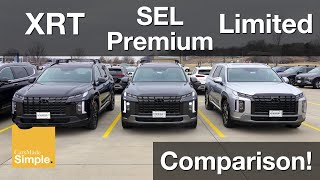 2023 Hyundai Palisade XRT vs SEL Premium vs Limited  Side by Side Trim Comparison [upl. by Aminta]