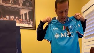 Unboxing maglia scudetto del Napoli 202324  Unboxing Napoli jersey scudetto [upl. by Noonberg]