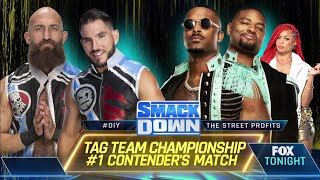 DIY vs The Street Profits  Tag Team Title 1 Contenders Match 12 SmackDown Aug 16 2024 [upl. by Nytsirc482]