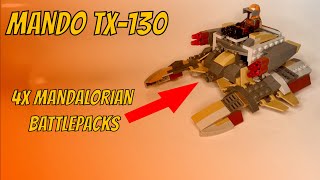 4x Mandalorian TX130 TANK Battlepack alternate build Lego Star Wars 75267 Fighter Tank MOC [upl. by Anneres470]