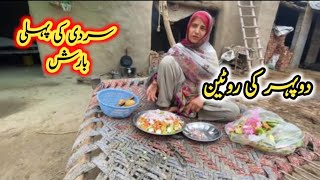 Village Life Sardi ki Pali Barish Pakistani Village Life  Nasreen Village LiFe [upl. by Breeze]