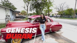 Genesis Duran shows off her 1950 Chevy Coupe lowrider [upl. by Uranie338]