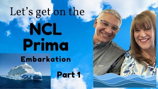 NCL Prima Pt 1  Traveling to Galveston Katies Seafood House Embarkation Inside Cabin [upl. by Nawak]