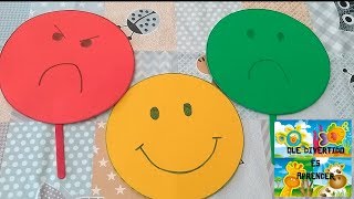 MANUALIDADES EN FAMILIA  CARITAS DE EMOTICONO CON GOMA EVA [upl. by Atimad]