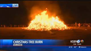 Annual Solvang tree burn promotes fire safety [upl. by Auqenahs]