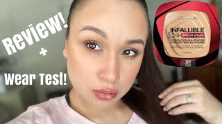 L’Oréal Infallible Fresh wear POWDER foundation Review  wear test [upl. by Haeckel]