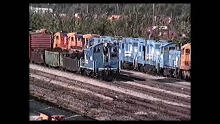 Conrail 9378 Switching at Works Altoona Yard July 1994 [upl. by Nirehs]