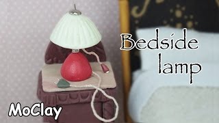 Dollhouse furniture  Bedside lamp miniature  Polymer clay tutorial [upl. by Trumaine]