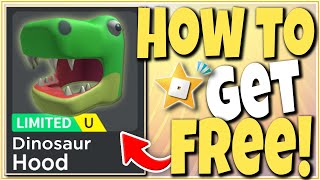 FREE HOOD HOW TO GET DINOSAUR HOOD FREE UGC Roblox [upl. by Heman133]