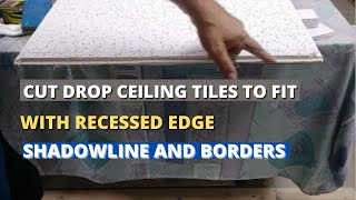 How To Cut A Drop Ceiling Tiles Custom Size With Shadow Lines [upl. by Yerga]