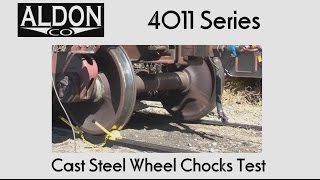 Aldon Rail 4011 Series Cast Steel Wheel Chocks Test [upl. by Ahtnammas]