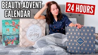 I Only Used Beauty Products From An ADVENT CALENDAR For 24 HOURS [upl. by Harshman18]