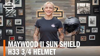 HarleyDavidson Maywood II Sun Shield H33 34 Motorcycle Helmet Overview [upl. by Bum]