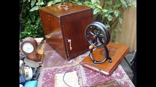 Old Vintage Antique Sewing Machine Wilcox Willcox amp Gibbs Hand Crank amp Case [upl. by Atarman]