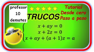 Discutir y Resolver sistemas de ecuaciones con parámetros 💥TRUCOS🔝 3X3 Teorema de Rouche ejercicios [upl. by Tegdirb]