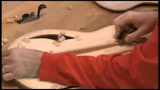 Stephen Marchione Tuning the bracing of an Archtop Guitar [upl. by Eirehs]