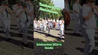 Tambourkorps Steinhausen beim Schützenfest 2024 in Geseke Musik Kapelle [upl. by Esiahc]