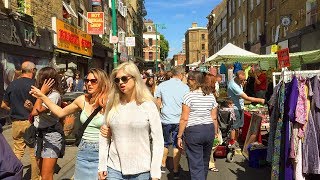 Walking Londons BRICK LANE MARKET [upl. by Elkin]