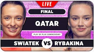 SWIATEK vs RYBAKINA • WTA Qatar Open 2024 Final • LIVE Tennis PlaybyPlay Stream [upl. by Atnoled718]