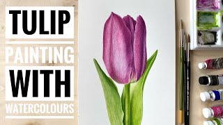 How To Paint Tulips in Watercolor  Painting Tutorial [upl. by Minta]