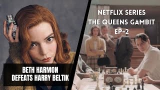 The Queens Gambit Ep 2 Beth Harmon Defeats Harry Beltik  Chess Analysis and Original Game Footage [upl. by Earlie115]