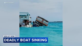 1 dies when catamaran carrying over 100 people sinks in Bahamas [upl. by Eibob966]