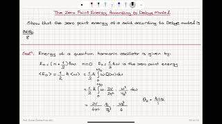 The Zero Point Energy According to Debye Model [upl. by Aig66]