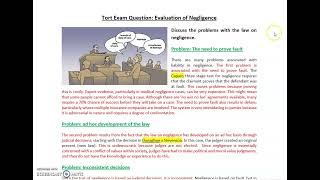 Exam Question Evaluation of negligence in tort [upl. by Ahsea]