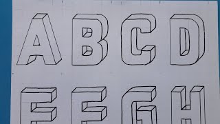 3d Drawing Capital Letter A To Z  How To Draw Alphabet Lettering A Z Easy Simple For Beginners [upl. by Surbeck346]