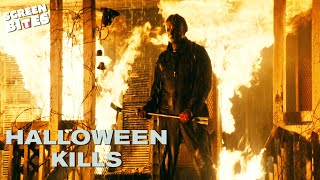 Michael Myers vs Firefighters  Halloween Kills 2021  All Action [upl. by Kan830]