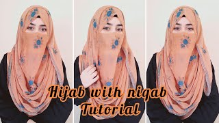 Hijab with Niqab Tutorial  Instant Hijab Style  Niqab Styles  zainab [upl. by Philana509]