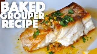 Catch n Cook Baked Grouper Fillet Recipe  saltwater fish dinner  filet and cook [upl. by Yemar]