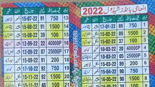 Prize Bond Schedule 2022  Complete Draw Schedule of Prize Bond 2022 [upl. by Biles52]