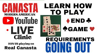 Canasta Card Game How to play Going Out Ending the Round Live Clinic 2024 25 tutorial canasta [upl. by Heaps]