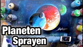 Planeten selber sprayen  Spray Paint Art  DIY  Kreativ Hacks [upl. by Devad]