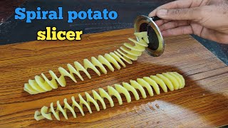 How to make spiral Potato Cutter at home  DIY spring potato machine  potato twister [upl. by Intyrb855]