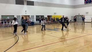 Baldwin Street Middle School Staff Dance before StudentStaff Basketball Game [upl. by Tivad]