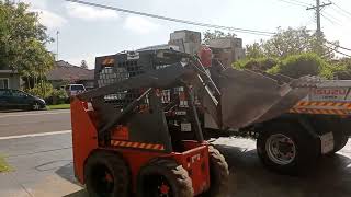 Yanmar SV08 excavator Yanmar C10R dumper Thomas 85 skid steer ground work for concreting [upl. by Sprung]