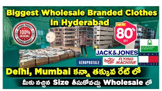 Biggest Wholesale Original BRANDED CLOTHES Store In Hyderabad  Export Surplus Wearhouse UPTO 80OFF [upl. by Yaras]