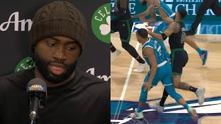 Jaylen Brown calls out Grant Williams bumping Tatum quotthought they were friends guess notquot 😳 [upl. by Terzas]