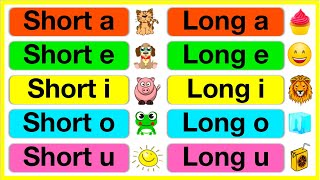 Vowel in English 🤔 A E I O U  Short amp Long vowel sounds  Learn with examples [upl. by Anilegna]